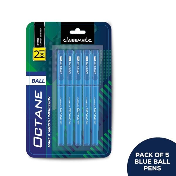 Classmate Octane Colour Burst - Count Of 10 (Assorted) Octane Ball Pen (Blue)- Pack Of 5 - Image 6