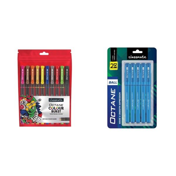Classmate Octane Colour Burst - Count Of 10 (Assorted) Octane Ball Pen (Blue)- Pack Of 5 - Image 7