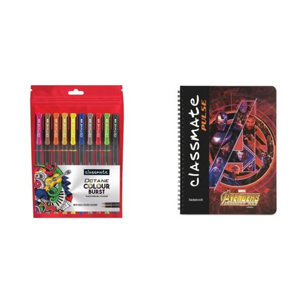 Classmate Octane Colour Burst - Count Of 10 (Assorted) Pulse Spiral Notebook - 203 Mm X 267 Mm, Soft Cover, 160 Pages, Unruled - Image 6