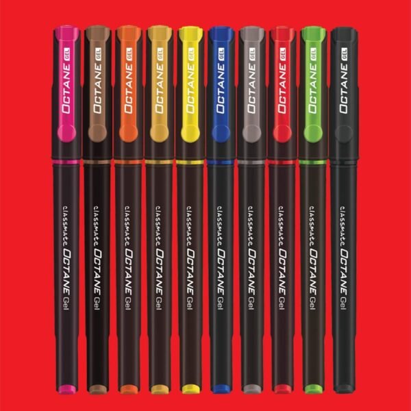 Classmate Octane Colour Burst-Multicolour Gel Pens (Pack of 20) | Gold & Silver Glitter Sparkle Pens|10 Colour Ink Shades for Art Lovers and Kids|Fun at Home Essentials