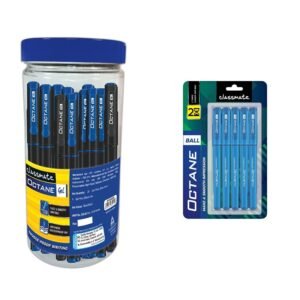 Classmate Octane Gel Pen (Blue & Black)- Pack Of 25 + 10 Gel Refills Free Octane Ball Pen (Blue)- Pack Of 5