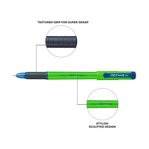 Classmate Octane Gel Pen (Blue)- Neon Series- Pack Of 5 Octane Ball Pen (Blue)- Pack Of 5 - Image 5