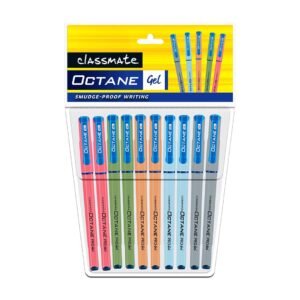 Classmate Octane Gel Pen- Pastel Series (10 Blue Pens)- Pack of 1