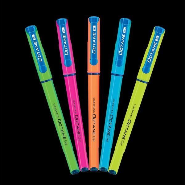Classmate Octane Neon- Blue Gel Pens (Pack of 10)|Smooth Writing Pens|Water-Proof Ink for Smudge-Free writing|Attractive Neon Body Colours|Preferred by Students for Exam & Class Notes - Image 3