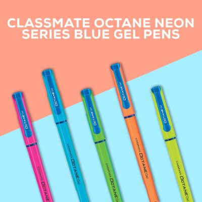 Classmate Octane Neon Gel 25s Jar- 25 Blue Gel Pens| Smooth…