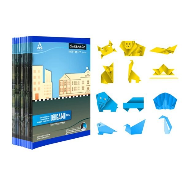 Classmate Origami Notebooks - Single Line, 168 Pages, 240 mm x 180 mm - Pack Of 12 - Image 5