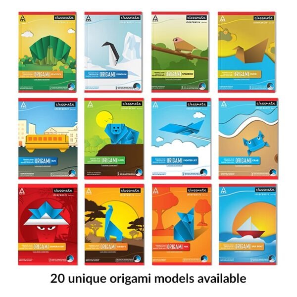Classmate Origami Notebooks - Single Line, 168 Pages, 240 mm x 180 mm - Pack Of 12 - Image 7