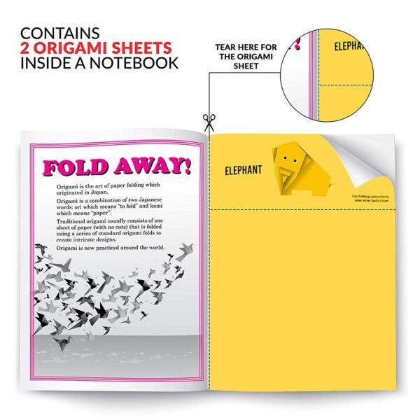 Classmate Origami Notebooks - Single Line, 168 Pages, 240 mm x 180 mm - Pack Of 12 - Image 9