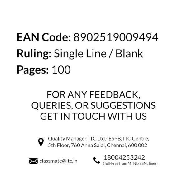 Classmate Practical Notebook - 26.5 X 21.5 cm, Hard Cover, 116 Pages, Single Line - Pack of 6 - Image 5