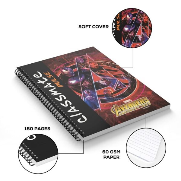 Classmate Pulse 1 Subject Notebook - 240mm x 180mm, Soft Cover, 180 Pages, Single Line, Pack of 8 - Image 4