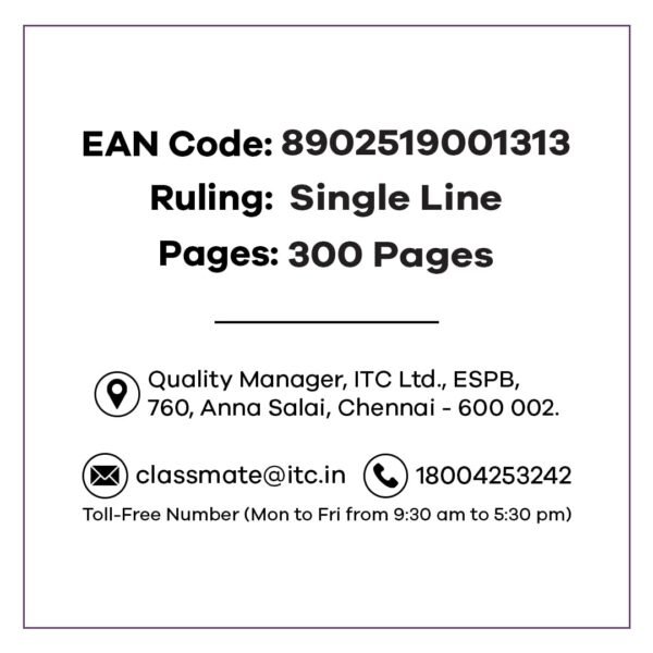 Classmate Pulse 6 Subject Notebook - Single Line, 300 Pages, Spiral Binding, 240mm*180mm - Image 5