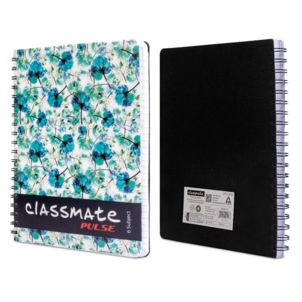 Classmate Pulse 6 Subject Notebook - Unruled, 300 Pages, Spiral Binding, 240Mm*180Mm 2100117 Soft Cover 6 Subject Spiral Binding Notebook, Single Line, 300 Pages - Image 5