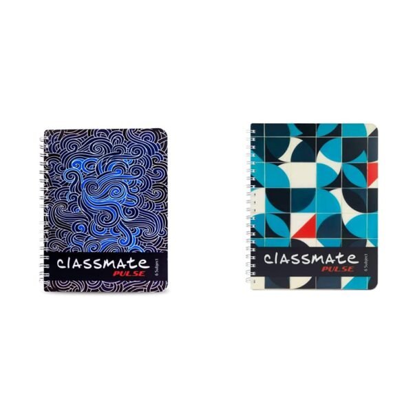 Classmate Pulse 6 Subject Notebook - Unruled, 300 Pages, Spiral Binding, 240Mm*180Mm Premium 6 Subject Spiral Notebook - 203Mm X 267Mm, Soft Cover, 300 Pages, Unruled