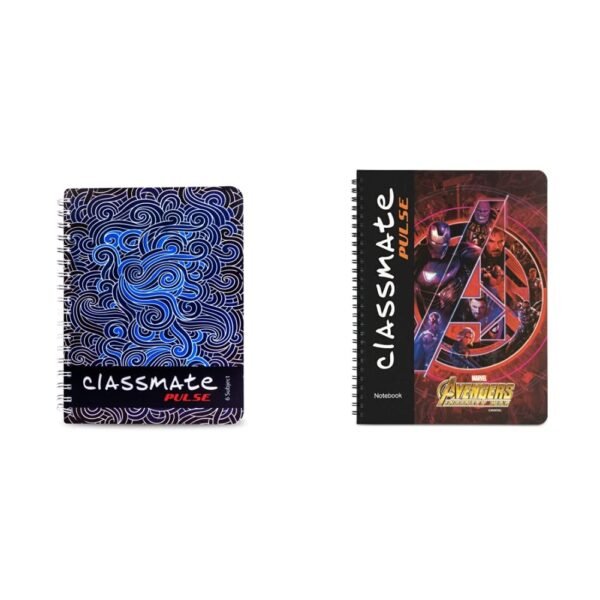 Classmate Pulse 6 Subject Notebook - Unruled, 300 Pages, Spiral Binding, 240Mm*180Mm Pulse Spiral Notebook - 203 Mm X 267 Mm, Soft Cover, 160 Pages, Unruled - Image 3