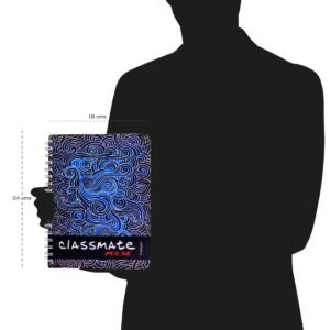 Classmate Pulse 6 Subject Notebook - Unruled, 300 Pages, Spiral Binding, 240mm*180mm (Pack of 2)