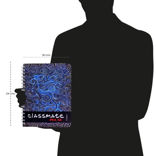 Classmate Pulse 6 Subject Notebook - Unruled, 300 Pages, Spiral Binding, 240mm*180mm (Pack of 2)