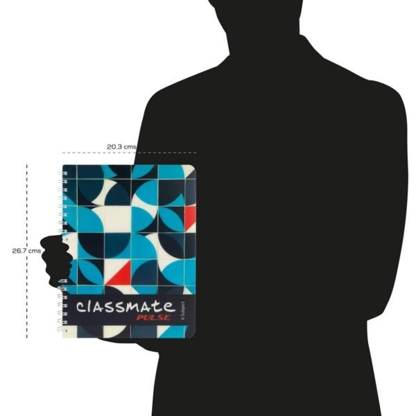 Classmate Pulse 6 Subject Notebook - Unruled, 300 Pages, Spiral Binding, 267mm*203mm - Image 4