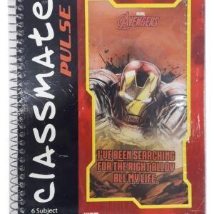 Classmate Pulse| 6 Subject Spiral Interchangable Cover Notebook | 240 mm x 180 mm | Single Line | 300 Pages | Pack of 1