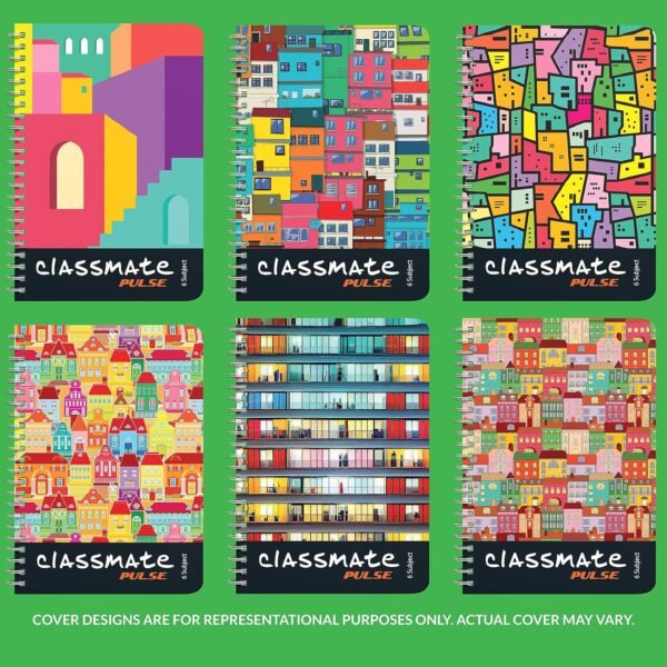Classmate Pulse 6 Subject Spiral Notebook - Pack of 2 | Single Line | 400 Pages | A4-29.7cm x 21.0cm | Attractive Cover Designs | Soft Cover | Notebooks for College Students - Image 6