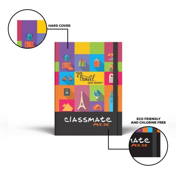 Classmate Pulse A5 Notebook | Flexi-Bound Hard Cover Notebook | 176 Pages | 80GSM Natural Shade Paper | Unruled | 8 Special Pages Inside |Ideal for Personal and Professional Use - Image 4