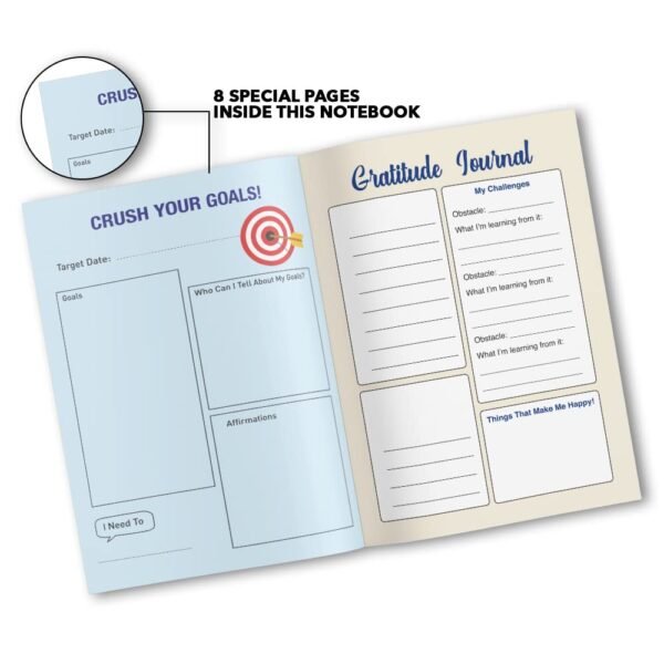 Classmate Pulse A5 Notebook | Flexi-Bound Hard Cover Notebook | 176 Pages | 80GSM Natural Shade Paper | Unruled | 8 Special Pages Inside |Ideal for Personal and Professional Use - Image 5
