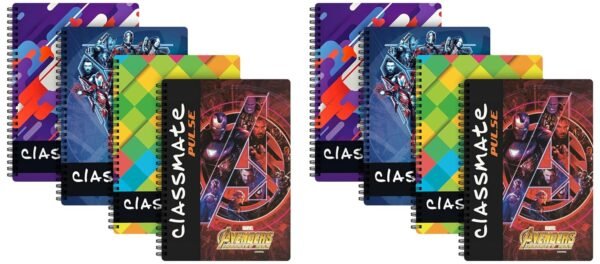 Classmate Pulse Notebook - 24 X 18, 200 Pages Unruled, Wiro Binding, Pack of 8 - Image 5