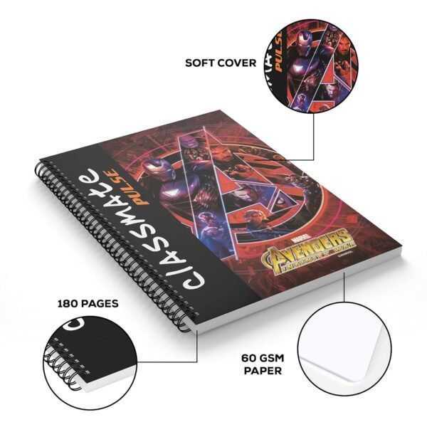 Classmate Pulse Notebook - 24 X 18, 200 Pages Unruled, Wiro Binding, Pack of 8 - Image 7