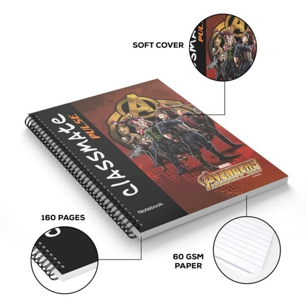 Classmate Pulse Notebook - 267 X 203, 160 Pages, Single Line, Wiro Binding, Multicolor (2105007) - Image 6