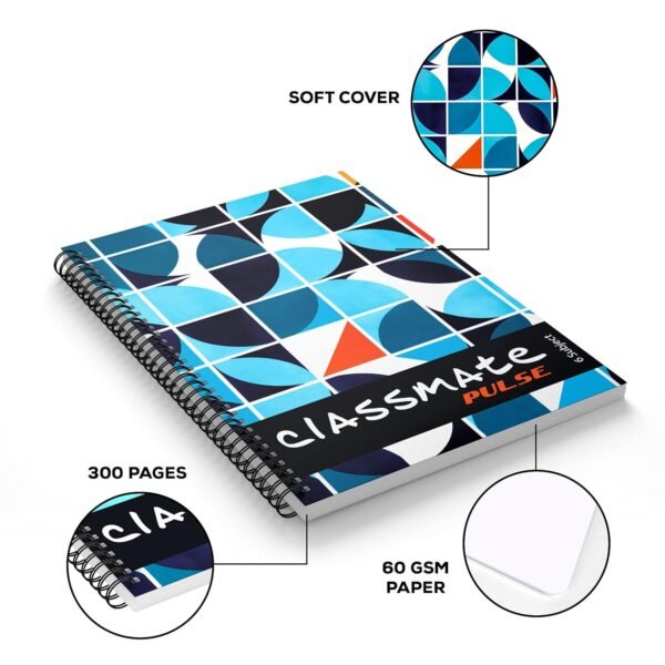 Classmate Pulse Notebook - 267 X 203, 300 Pages, Unruled, Wiro binding - Image 6