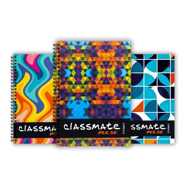 Classmate Pulse Notebook- 297 X 210, 300 pages, Unruled, Wiro binding, Pack of 3, Multicolor (2105012) - Image 3