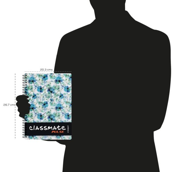 Classmate Pulse Notebook - 300 Pages | Single Line | 26.7cm x 20.3cm | Wiro Binding | Multicolor | Pack of 3 Notebooks | Ruled Notebook for Students - Image 7