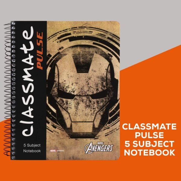 Classmate Pulse Single Line 5-Subject Notebook - 240mm x 180mm, 60GSM, 250 Pages