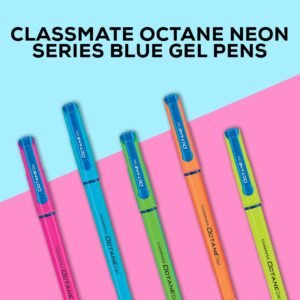Classmate Pulse Single Line 5-Subject Notebook - 240mm x 180mm, 60GSM, 250 Pages Octane Neon, Pack of 5