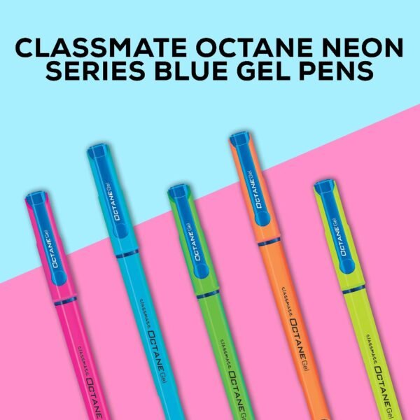 Classmate Pulse Single Line 5-Subject Notebook - 240mm x 180mm, 60GSM, 250 Pages Octane Neon, Pack of 5