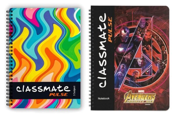 Classmate Pulse Single Line 5-Subject Notebook Pulse Spiral Notebook - 203 mm x 267 mm, Soft Cover, 160 Pages, Unruled - Image 5
