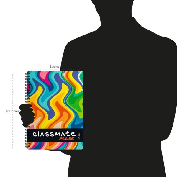 Classmate Pulse Single Line 5-Subject Notebook Pulse Spiral Notebook - 203 mm x 267 mm, Soft Cover, 160 Pages, Unruled - Image 7