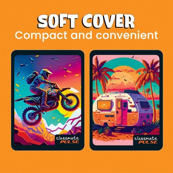Classmate Pulse Single Subject Spiral Notebook - Pack of 4 | Single Line | 180 Pages | 24.0cm x 18.0cm | Attractive Cover Designs | Soft Cover | Notebooks for College Students - Image 5