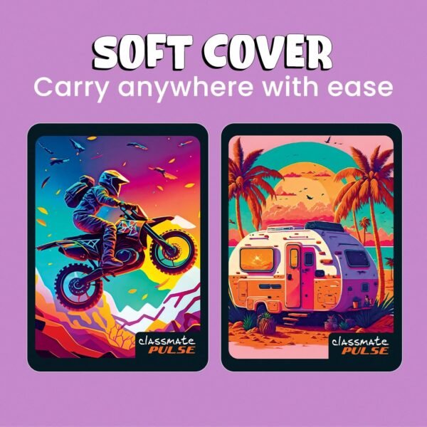 Classmate Pulse Single Subject Spiral Notebook - Pack of 4 | Unruled | 200 Pages | 24.0cm x 18.0cm | Attractive Cover Designs | Soft Cover |Notebooks for College Students - Image 6