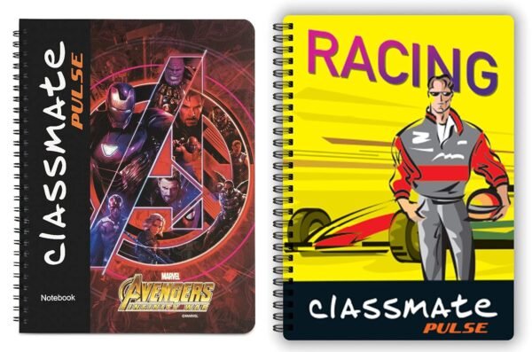 Classmate Pulse Spiral Notebook - 203 mm x 267 mm, Soft Cover, 160 Pages, Unruled Pulse Ruled 180 Pages Pulse Avengers Cover - Image 5