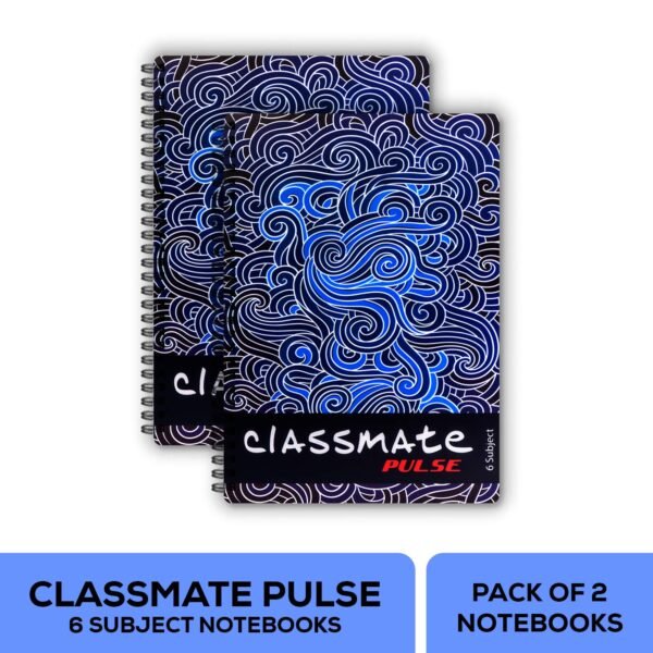 Classmate Pulse Spiral Notebook - 240 Mm X 180 Mm, Soft Cover, 180 Pages, Unruled 2100128 Soft Cover 5 Subject Spiral Binding Notebook, Single Line, 250 Pages (Assorted Cov - Image 3