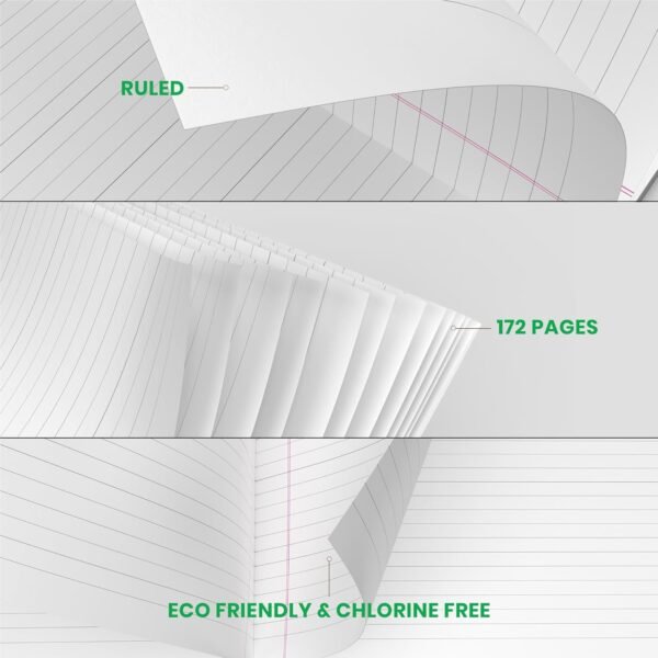 Classmate Short Notebook - Soft Cover, 172 Pages, 190x155mm, Single Line - Pack of 12 - Image 6