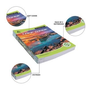 Classmate Short Size Notebook - 140 Pages | Single Line | 24.0cm x 18.0cm | Pack of 4 Notebooks | Short Size Ruled Notebook for School Students