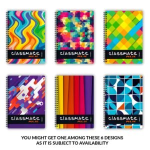 Alternative view of Classmate Soft Cover 6 Subject Spiral Binding Notebook, Single Line, 300 Pages & Classmate Pulse Single Line 5-Subject Notebook - 297Mm X 210Mm, 60 Gsm, 250 Pages(Color And Design M