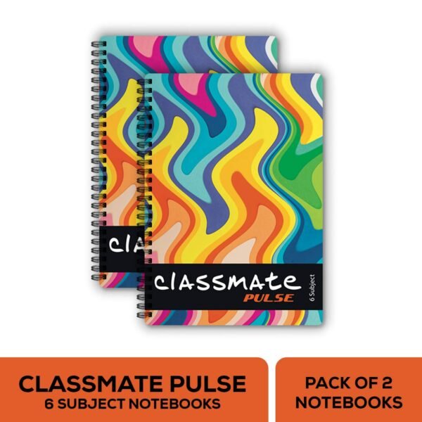Classmate Soft Cover 6 Subject Spiral Binding Notebook, Unruled, 300 Pages Pulse Single Line 5-Subject Notebook - 297Mm X 210Mm, 60 Gsm, 250 Pages(Color And Design M - Image 5