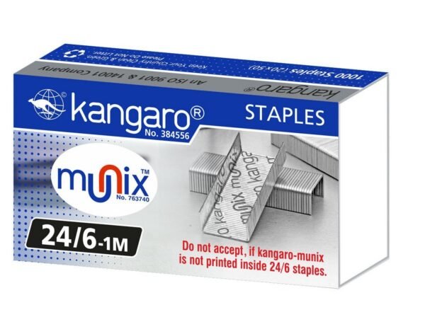 Kangaro Desk Essentials 23/17-H Heavy Duty Steel Wire Staple Pin | 1000 Staples | Perfect for Office, Home & School | Pack of 5