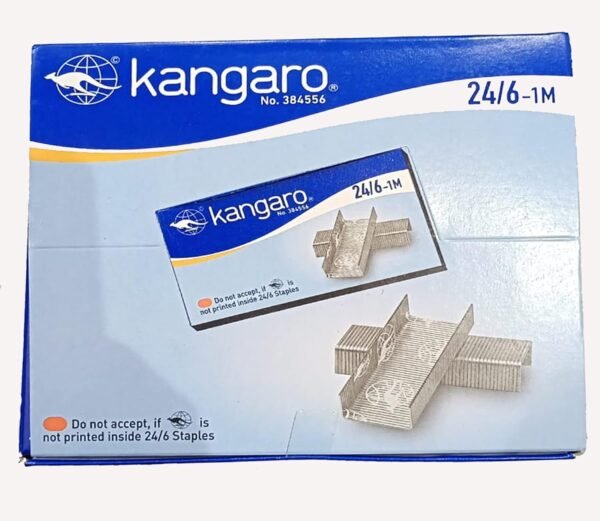 Kangaro Desk Essentials 24/6-1M Heavy Duty Steel Wire Staple Pin | 1000 Staples| Perfect for Office, Home & School | Pack of 20