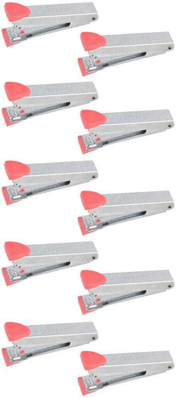 Kangaro Manual Staplers, 4 inches x 1 inch x 4 inches, Set of 10