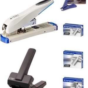 Kangaro Office Combo DS-23S13QL Heavy Duty Stapler With Different sizes staple pins And DP-800 Paper Punch