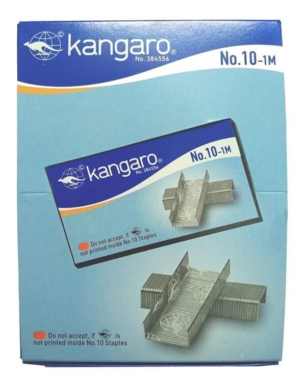 Kangaro Staple Pin 10 No. Pack of 40 pkt - 2 Full Box, Blue Color Packing - Image 2