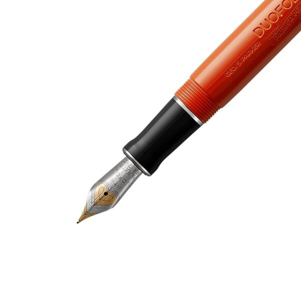 PARKER Duofold Centennial Fountain Pen, Classic Big Red Vintage, Medium Solid Gold Nib, Black Ink and Convertor - Image 5